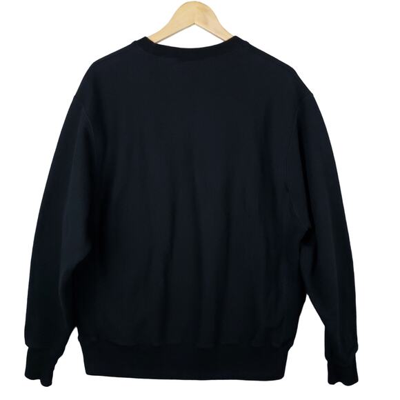 Vintage Champion Men's Embroidered Reverse Weave Pullover Sweatshirt Large Black - Picture 7 of 9